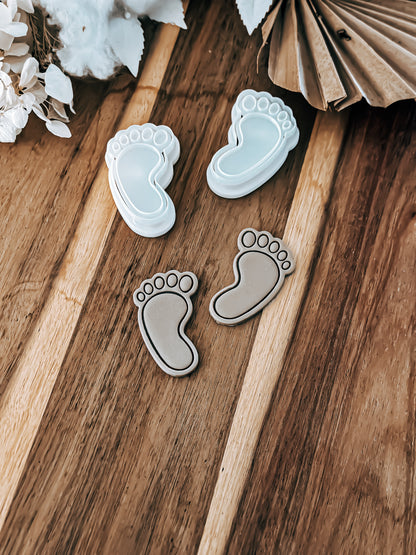 Mini Baby Feet Set of 2 - Cookie Stamp & Cutter - Fondant & Sugar Cookies