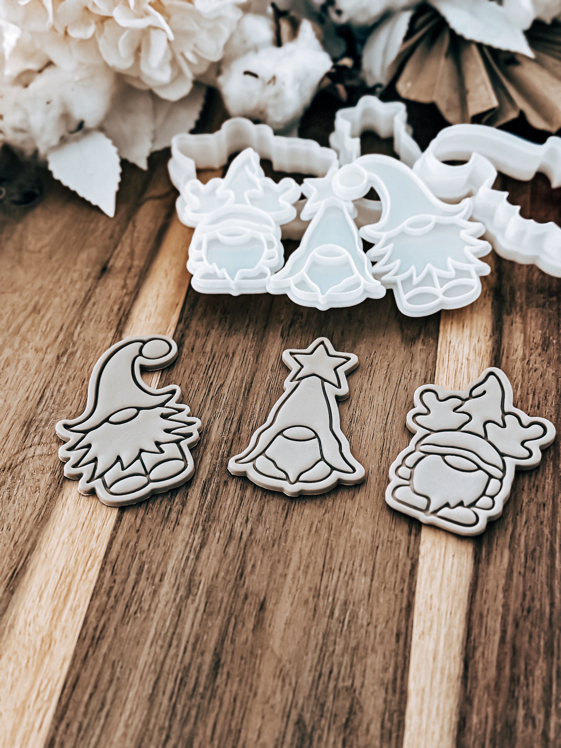 Mini Gnomes Set Of 3 - Cookie Stamp and Cutter - Fondant & Sugar Cookies