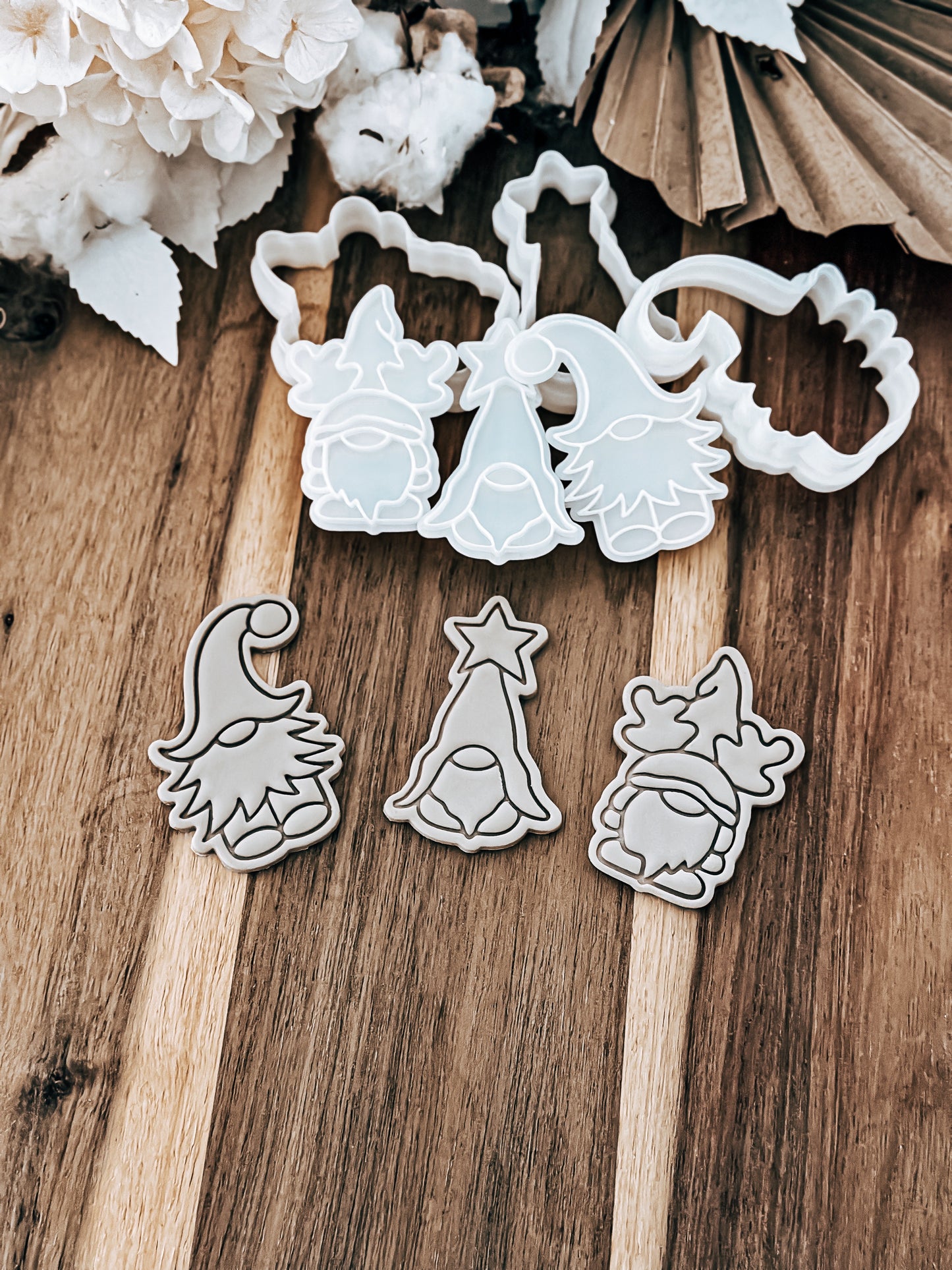 Mini Gnomes Set Of 3 - Cookie Stamp and Cutter - Fondant & Sugar Cookies