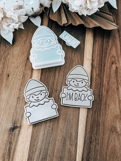 Elf Head (Plaque) - Cookie Stamp and Cutter - Fondant & Sugar Cookies