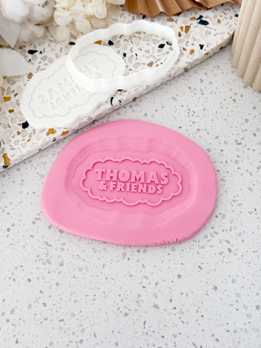 Little Railway Plaque Stamp & Cutter - Perfect for Fondant & Sugar Cookies