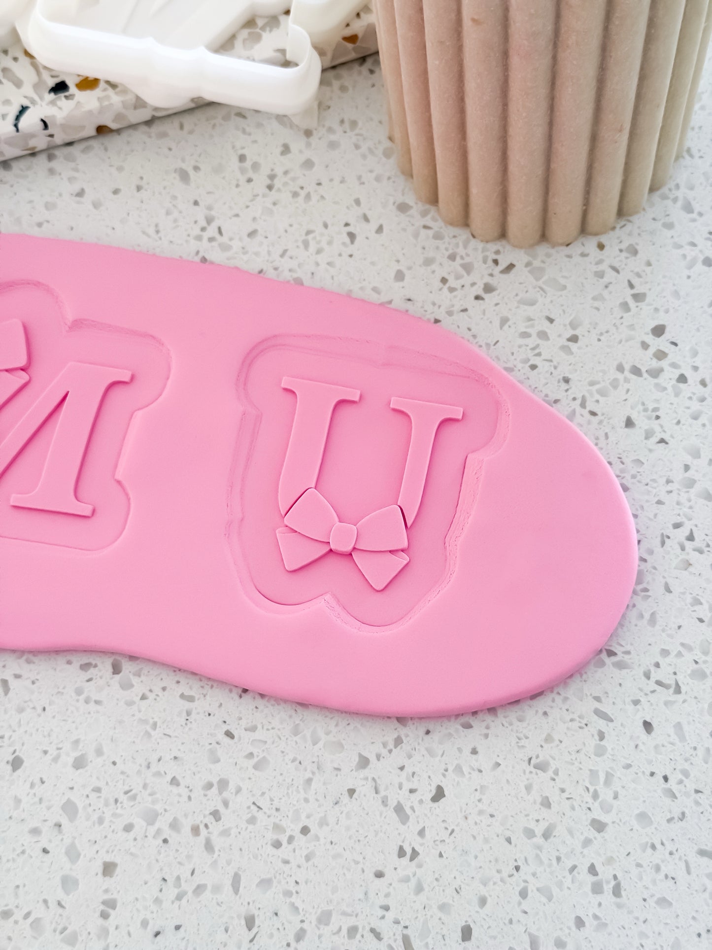 MUM Bow Letter Set Stamp & Cutter - Perfect for Fondant & Sugar Cookies