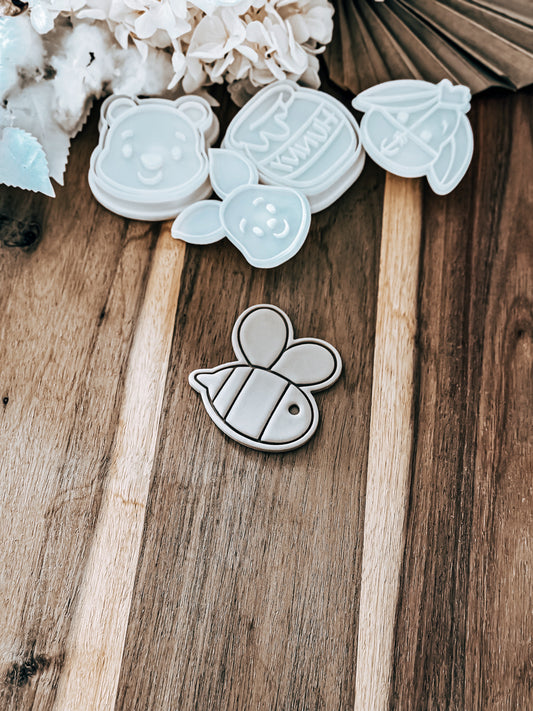 Mini Bee Cookie Stamp and Cutter - Perfect for Fondant & Sugar Cookies