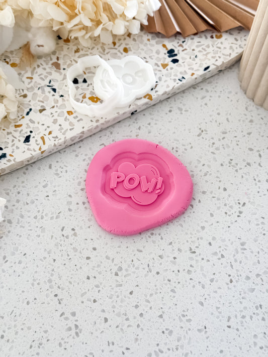 Mini Comic Pow! Stamp & Cutter - Perfect for Fondant & Sugar Cookies