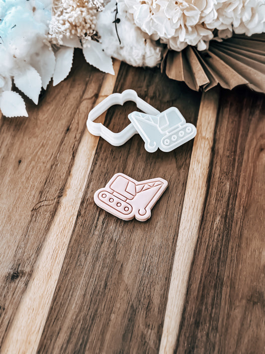 Mini Crane Car - Cookie Stamp & Cutter - Ideal for Fondant & Sugar Cookies