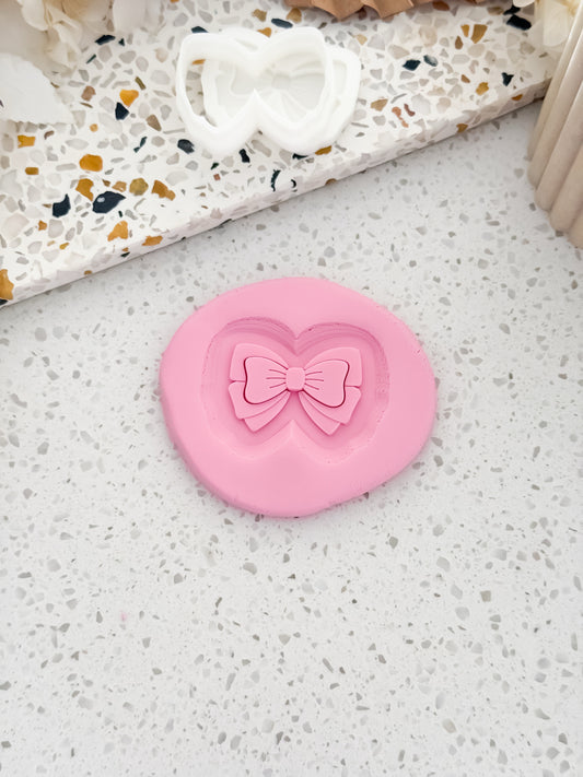 Mini Double Bow (Wiggle Theme) Stamp & Cutter - Perfect for Fondant & Sugar Cookies