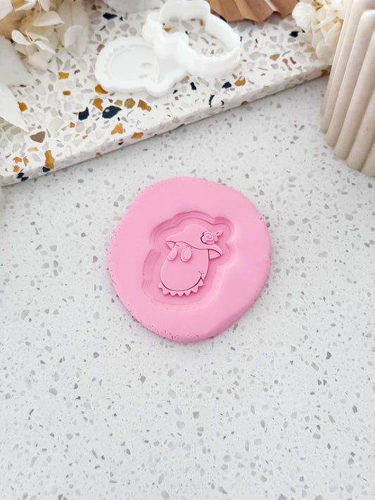 Mini Friendly Dinosaur (Wiggle Theme) Stamp & Cutter - Perfect for Fondant & Sugar Cookies