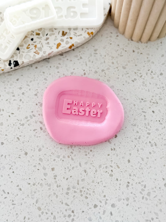 Mini Happy Easter (Bold) Stamp & Cutter - Perfect for Fondant & Sugar Cookies