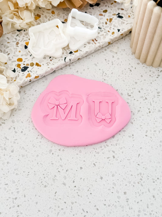 Mini MUM Bow Letter Set Stamp & Cutter - Perfect for Fondant & Sugar Cookies