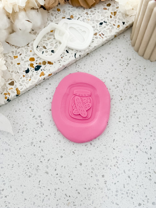 Mini Pickle Jar Stamp & Cutter - Perfect for Fondant & Sugar Cookies