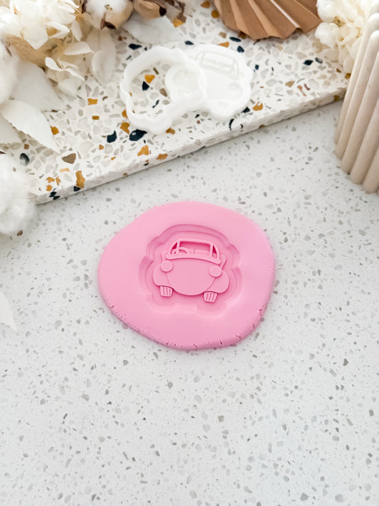 Mini Red Car (Wiggle Theme) Stamp & Cutter - Perfect for Fondant & Sugar Cookies