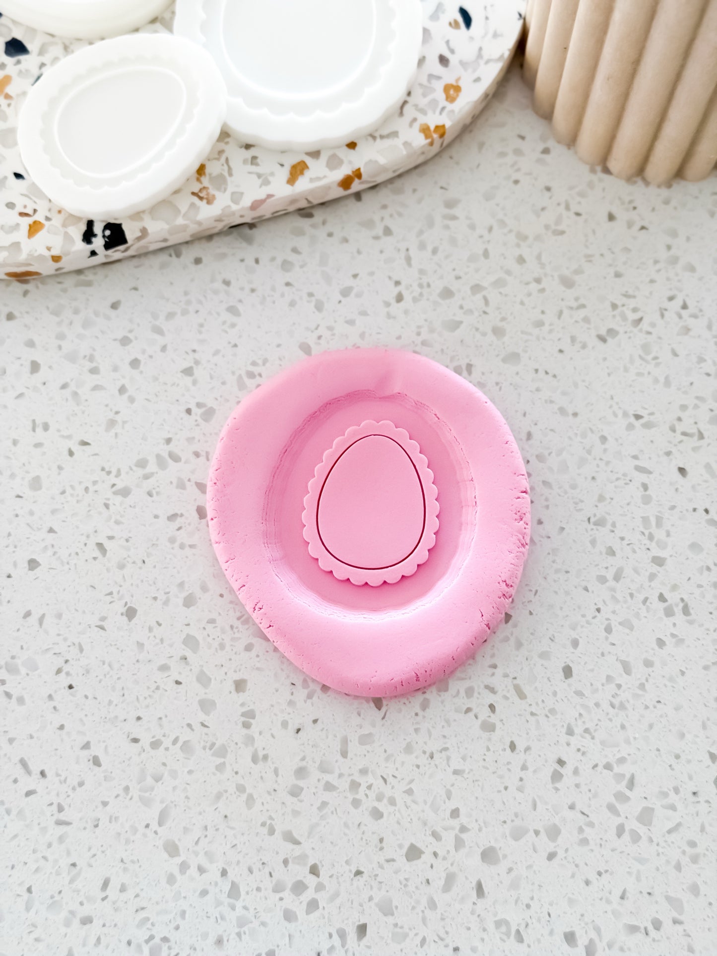 Mini Scalloped Easter Egg Stamp & Cutter - Perfect for Fondant & Sugar Cookies