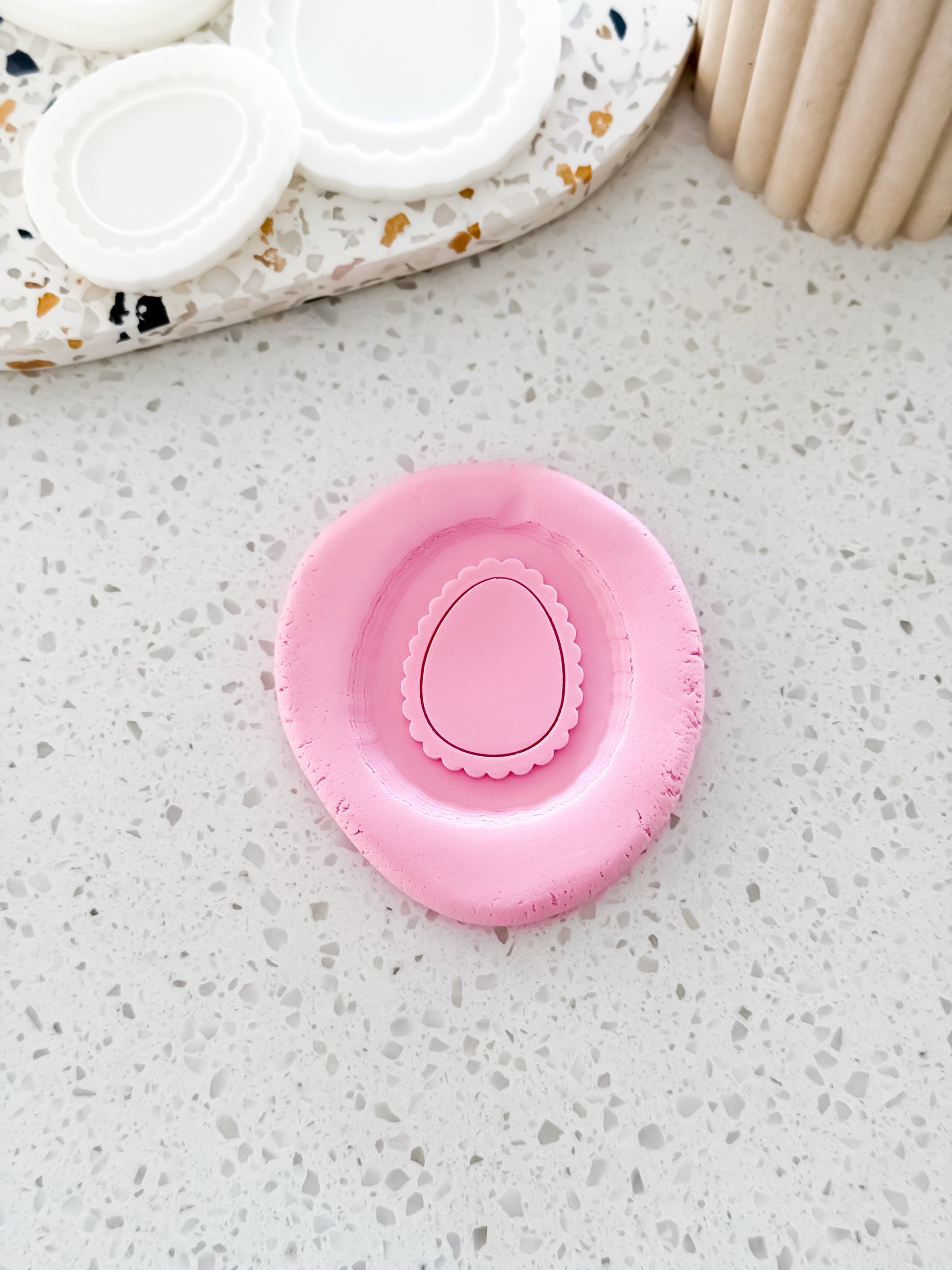 Mini Scalloped Easter Egg Stamp & Cutter - Perfect for Fondant & Sugar Cookies