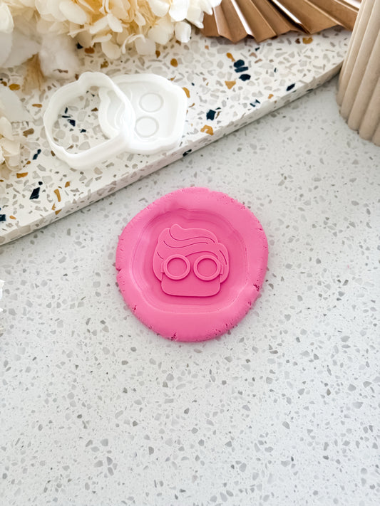 Mini Sidekick Hero Head (Block) Stamp & Cutter - Perfect for Fondant & Sugar Cookies