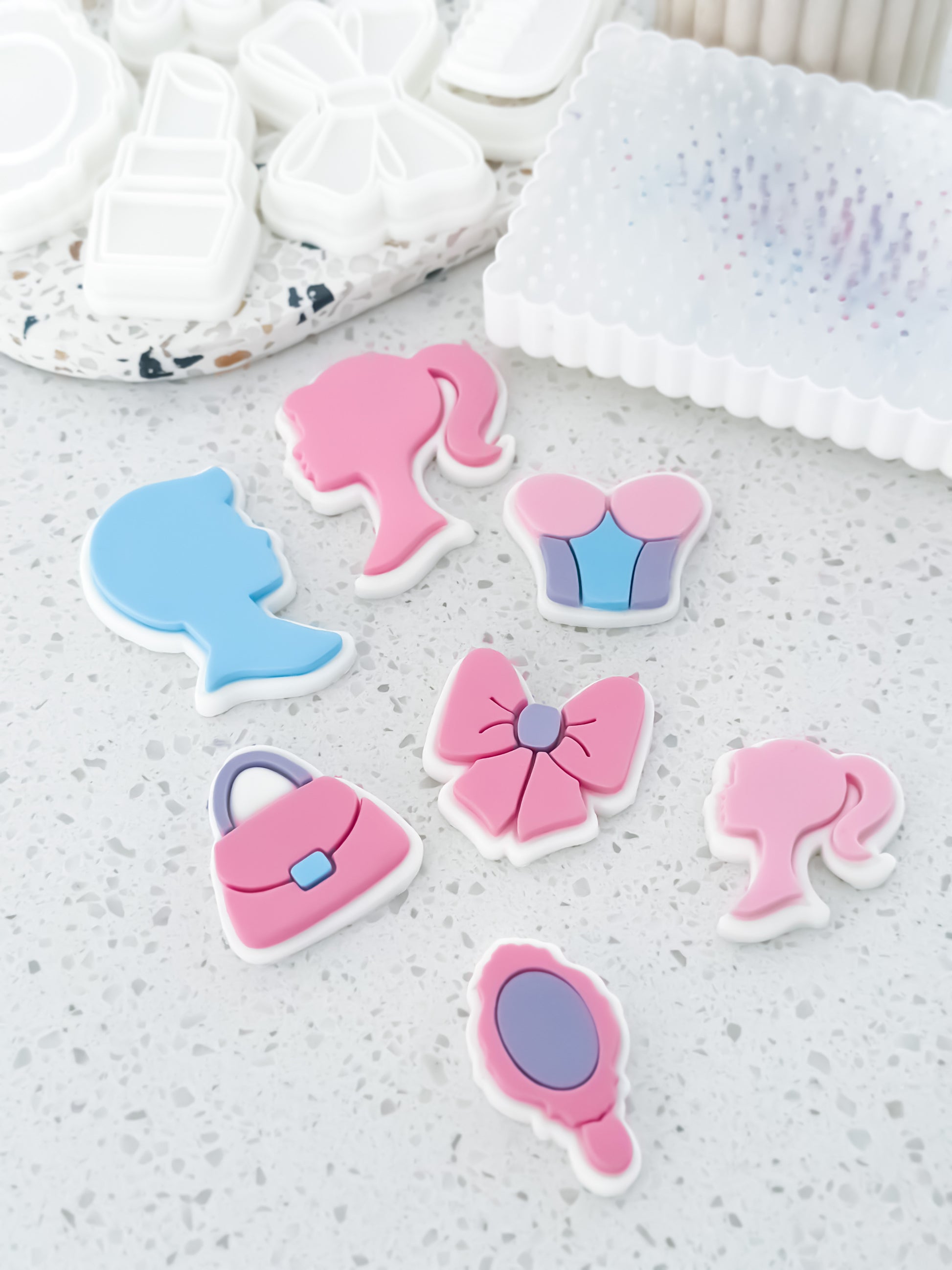 Mini Silhouette Doll Head - Cookie Stamp & Cutter - Fondant & Sugar Cookies