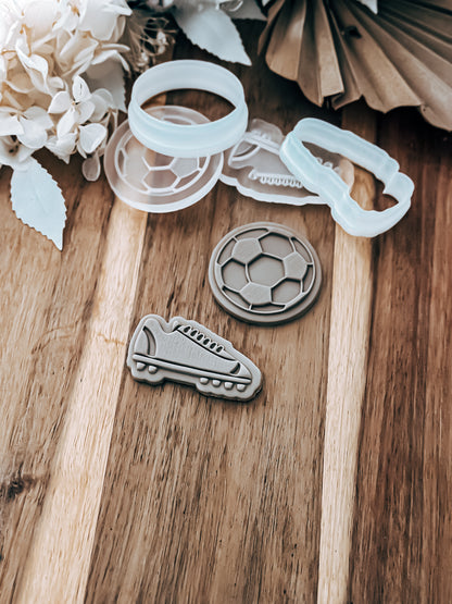 Mini Soccer Ball & Boot Cookie Stamp & Cutter - Fondant & Sugar Cookies