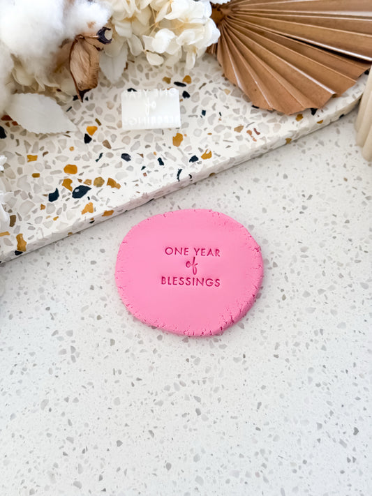 One Year Of Blessings Cookie Stamp - Perfect for Fondant, Sugar Cookies & Baking