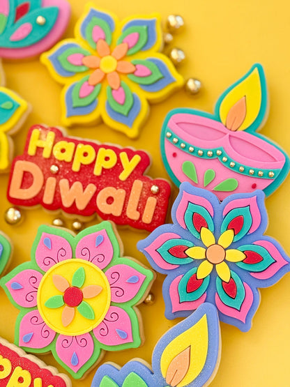 Lotus Bloom Diya - Cookie Stamp and Cutter