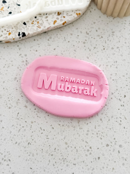 Ramadan Mubarak (Script) Stamp & Cutter - Perfect for Fondant & Sugar Cookies