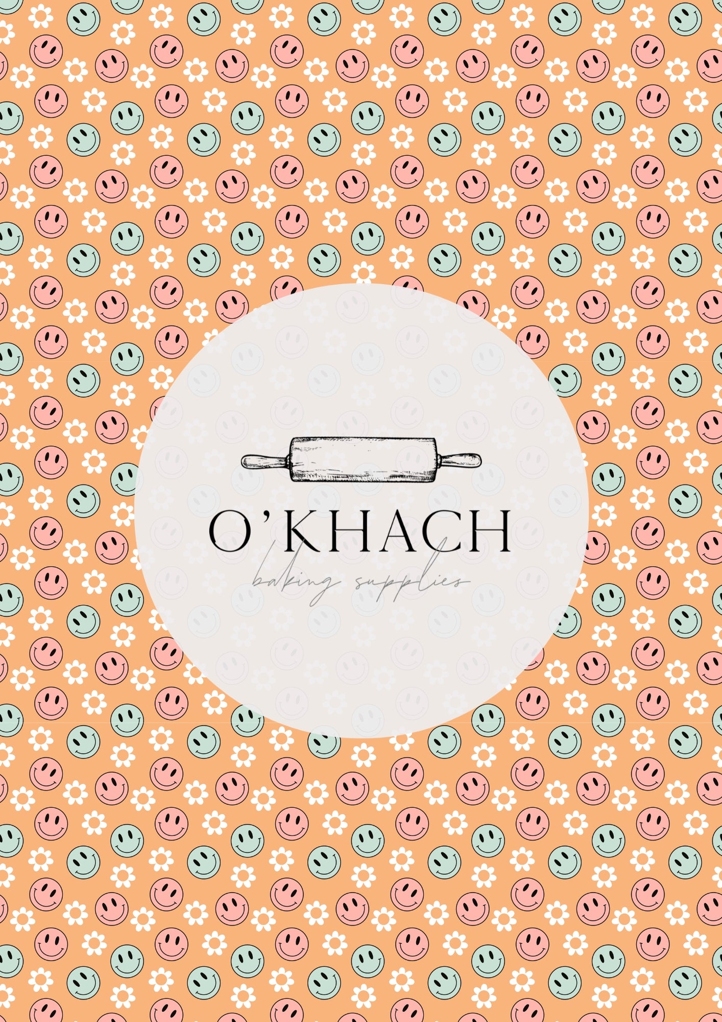 Retro Happy Pattern No.10 - Edible Image - O'Khach Baking Supplies