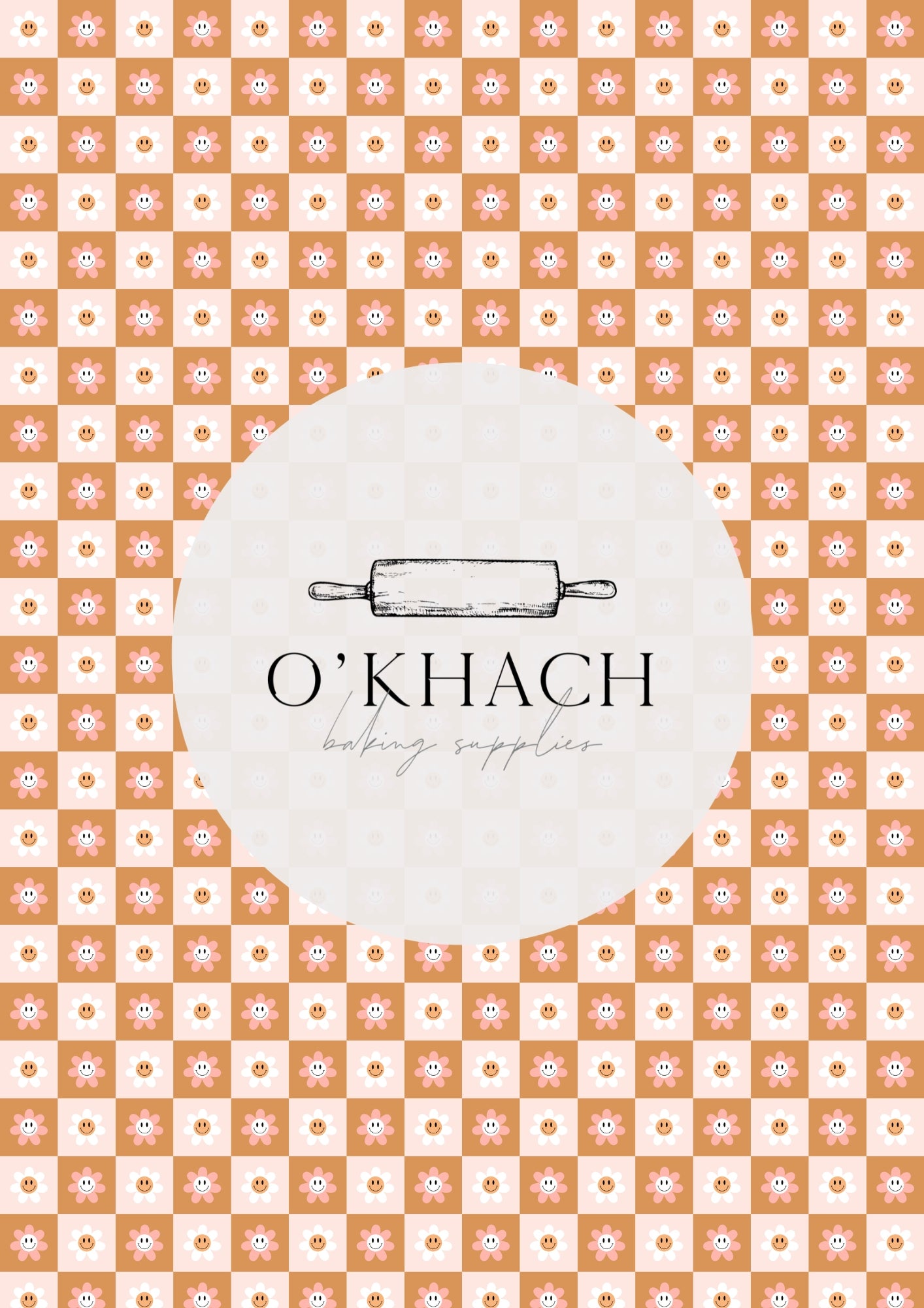 Retro Happy Pattern No.12 - Edible Image - O'Khach Baking Supplies