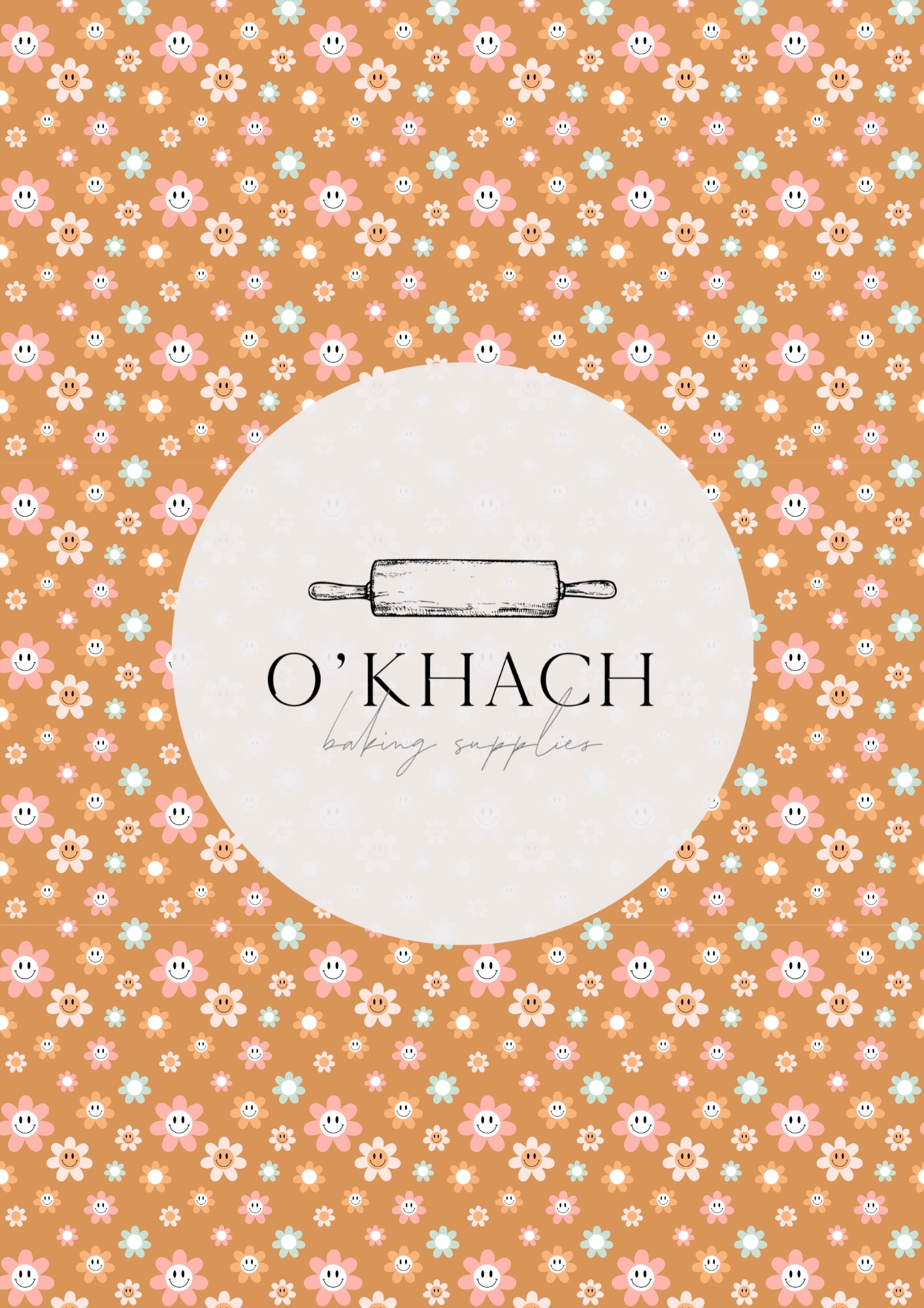 Retro Happy Pattern No.3 - Edible Image - O'Khach Baking Supplies