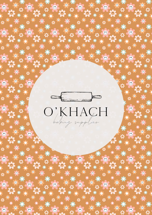 Retro Happy Pattern No.3 - Edible Image - O'Khach Baking Supplies