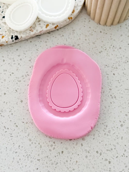 Scalloped Easter Egg Stamp & Cutter - Perfect for Fondant & Sugar Cookies