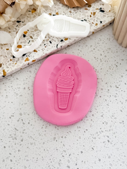 Soft Serve Stamp & Cutter - Perfect for Fondant & Sugar Cookies