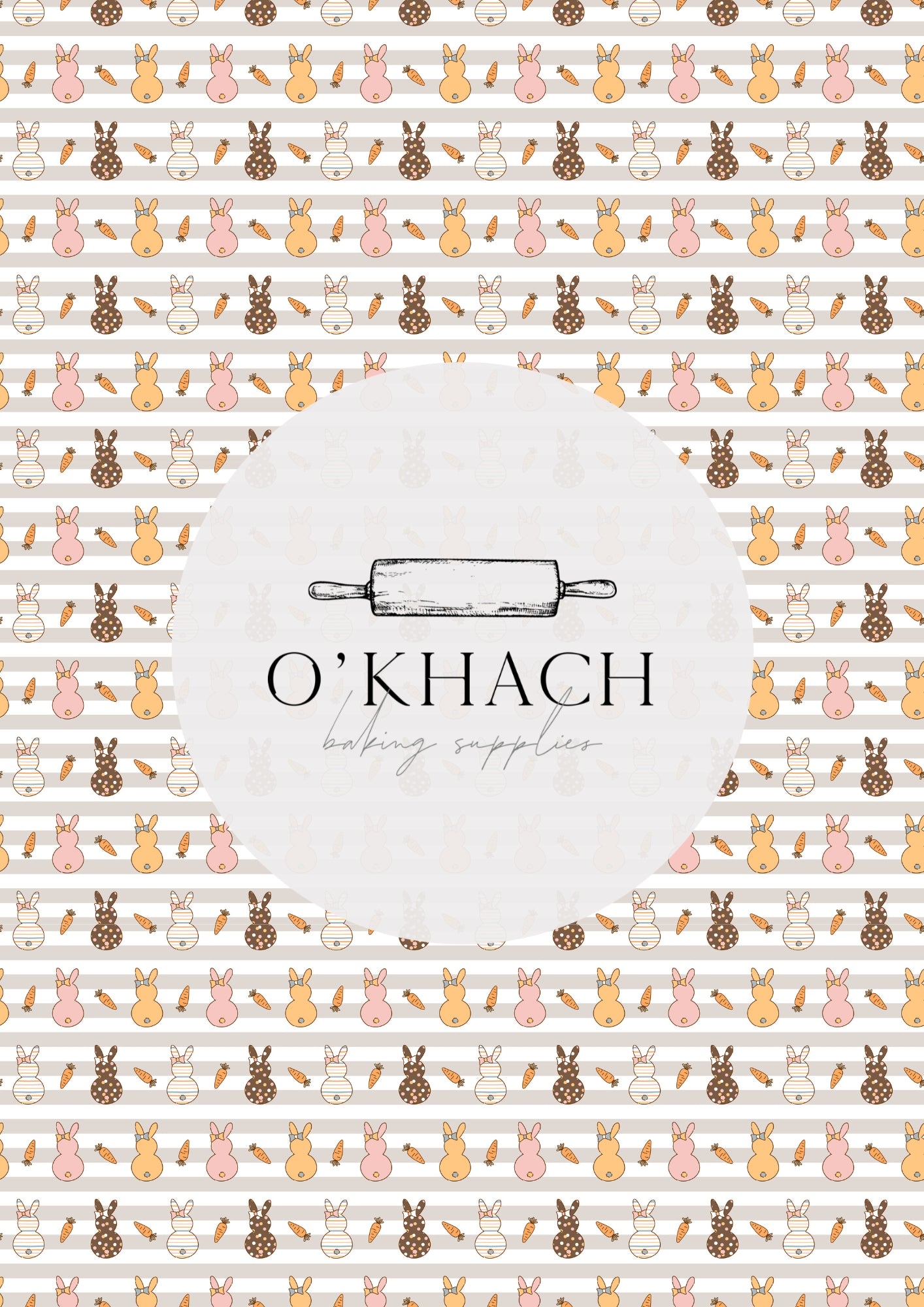 Spring Bunny Pattern No.10 - Edible Image - O'Khach Baking Supplies