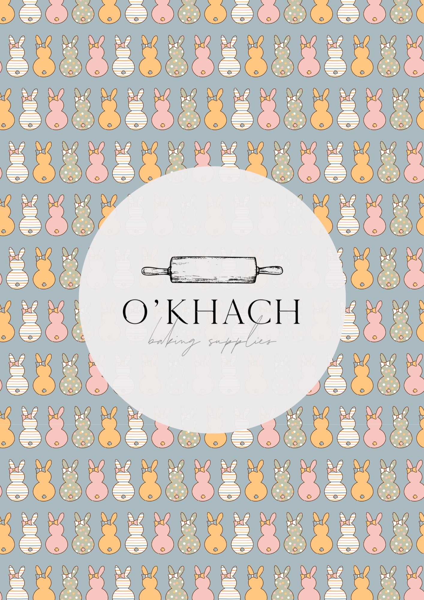 Spring Bunny Pattern No.12 - Edible Image - O'Khach Baking Supplies