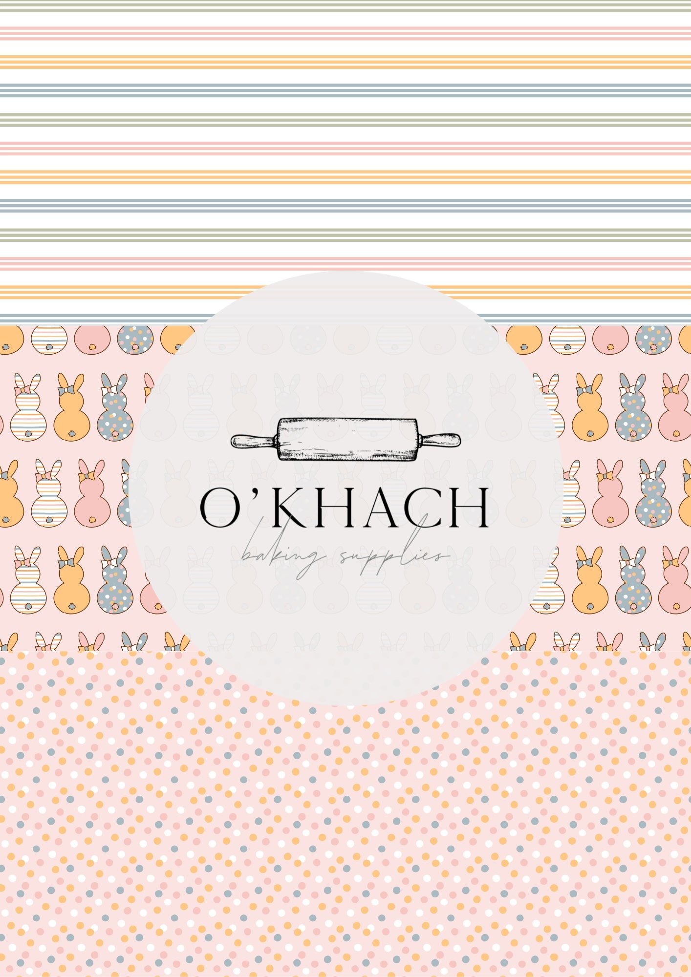 Spring Bunny Pattern No.16 - Edible Image - O'Khach Baking Supplies