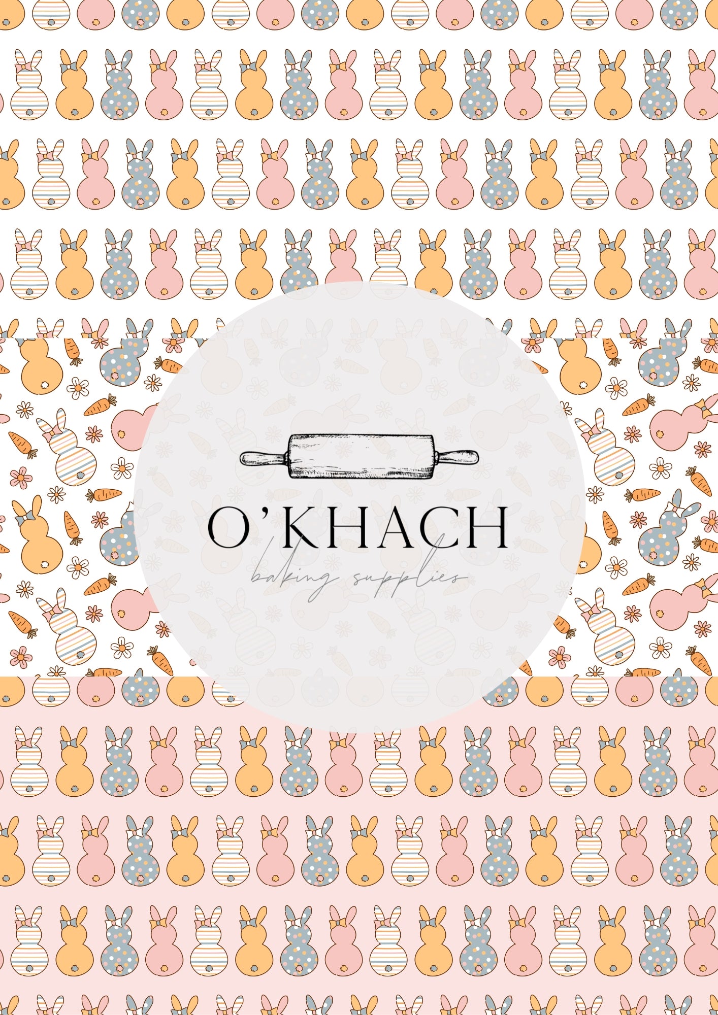 Spring Bunny Pattern No.17 - Edible Image - O'Khach Baking Supplies