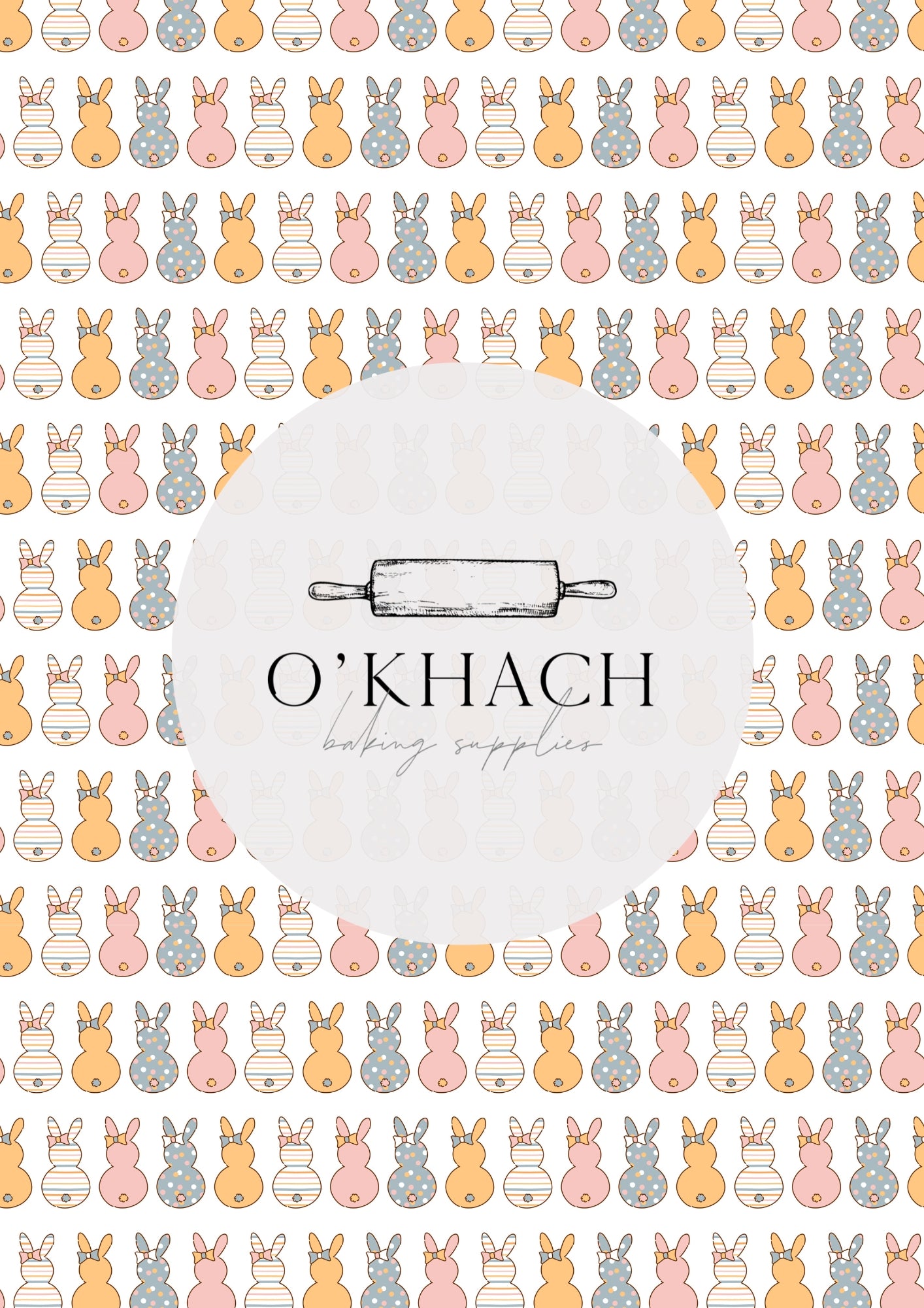 Spring Bunny Pattern No.4 - Edible Image - O'Khach Baking Supplies