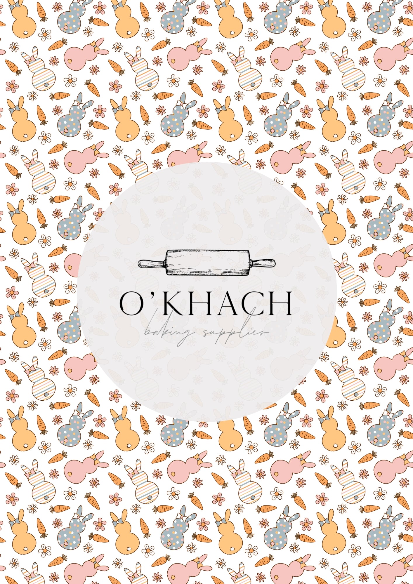 Spring Bunny Pattern No.8 - Edible Image - O'Khach Baking Supplies