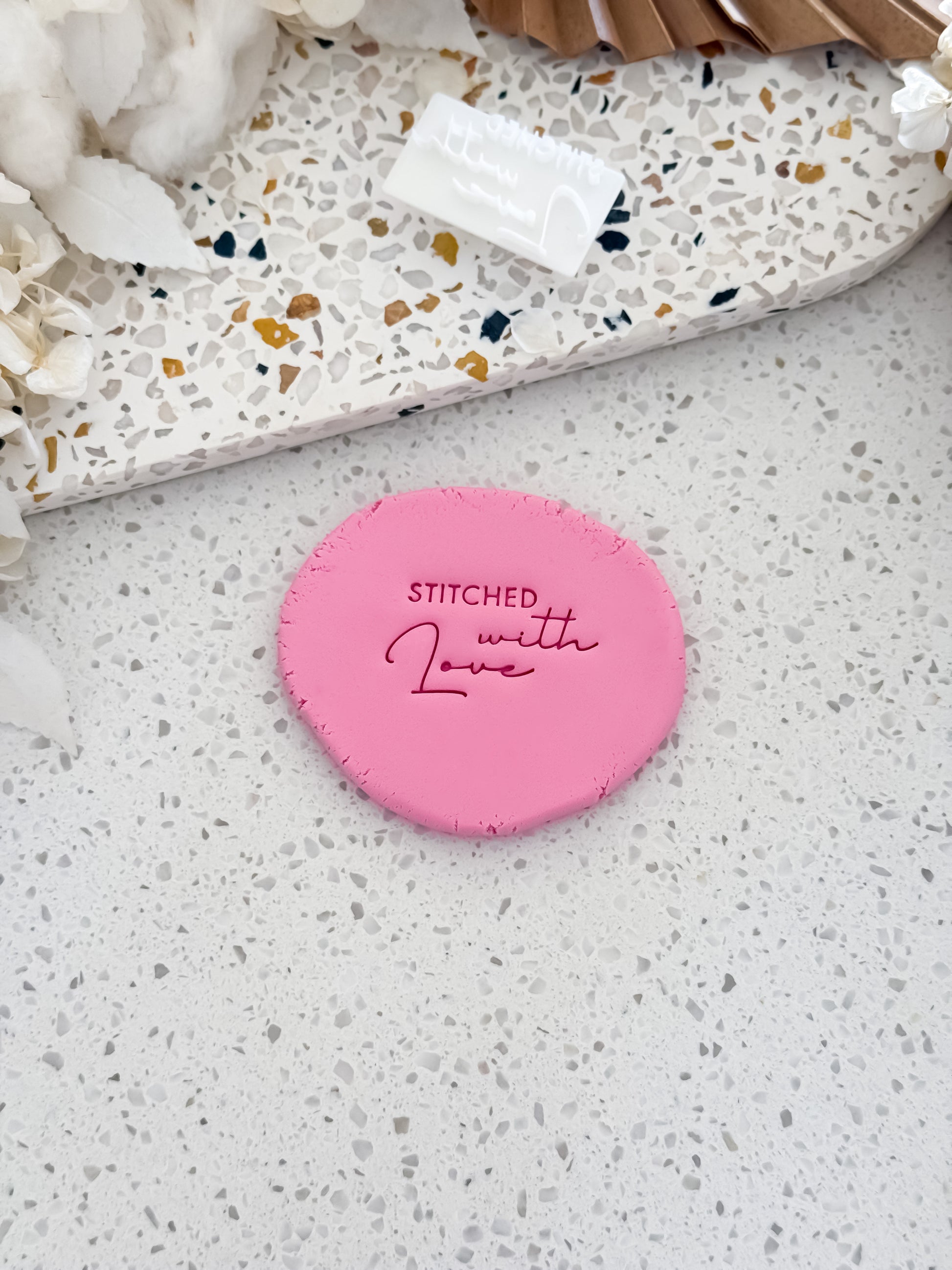 Stitched With Love Cookie Stamp - Perfect for Fondant, Sugar Cookies & Baking