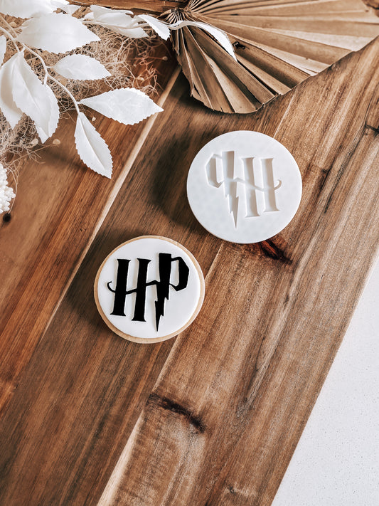 Wizard Initials Emblem - Cookie Stamp & Cutter - Fondant & Sugar Cookies