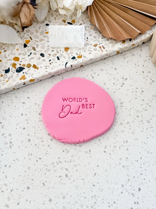 World's Best Dad Cookie Stamp - Perfect for Fondant, Sugar Cookies & Baking