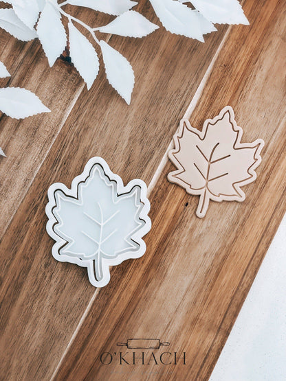 Autumn Leaf Cookie Stamp and Cutter - O'Khach Baking Supplies