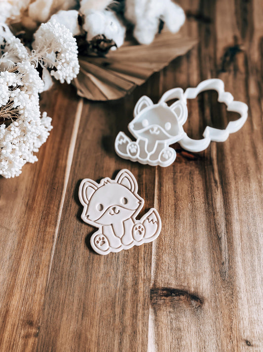 Baby Fox - Cookie Stamp and Cutter - Ideal for Fondant & Sugar Cookies