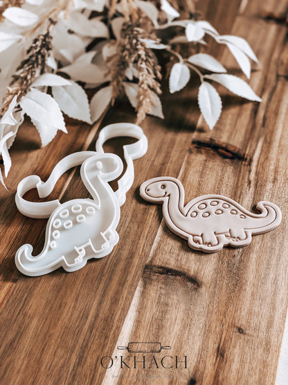 Brontosaurus Cookie Stamp and Cutter - O'Khach Baking Supplies