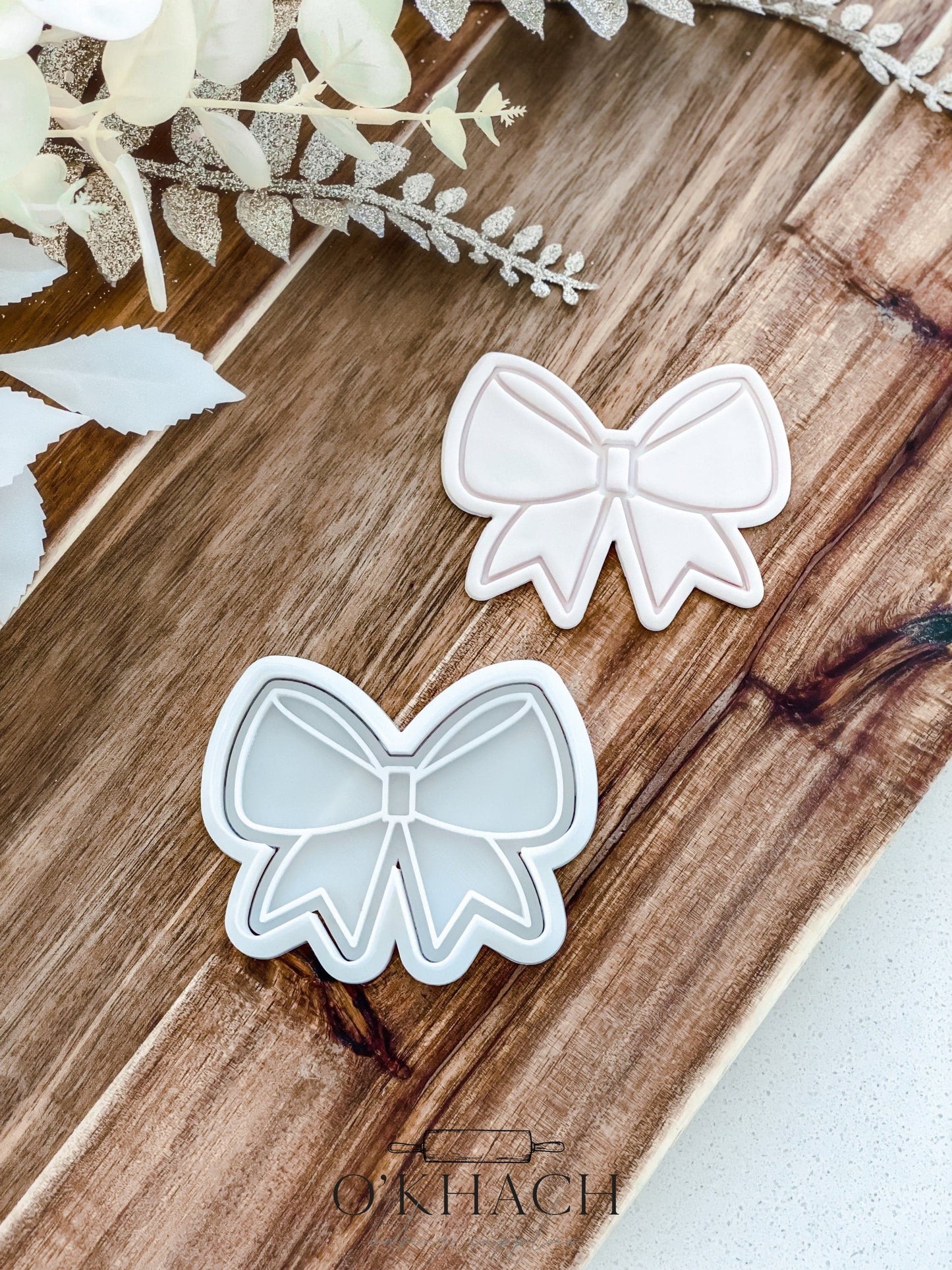 Christmas Bow - Cookie Stamp and Cutter - Fondant & Sugar Cookies