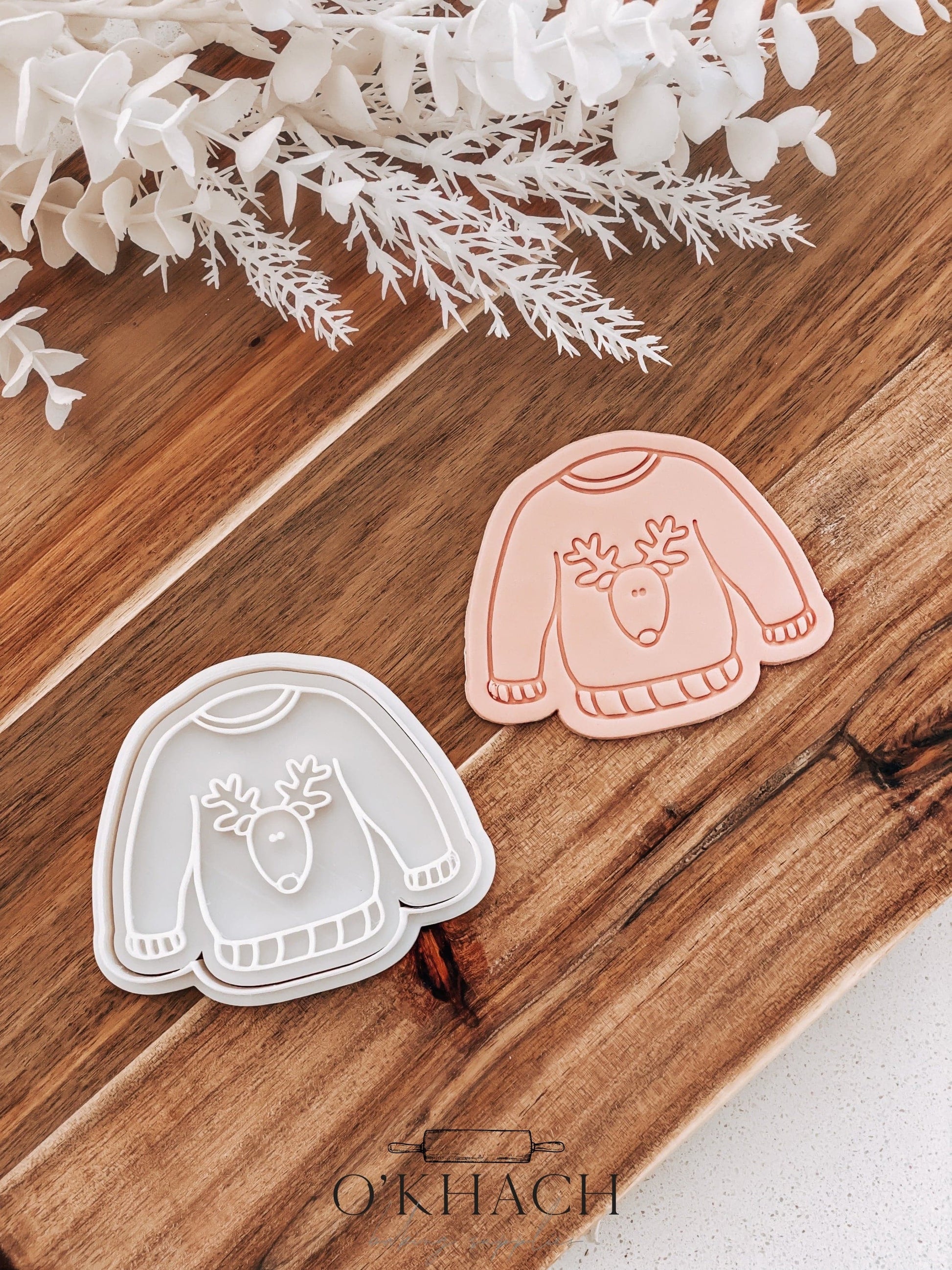 Christmas Sweater Cookie Stamp and Cutter - O'Khach Baking Supplies