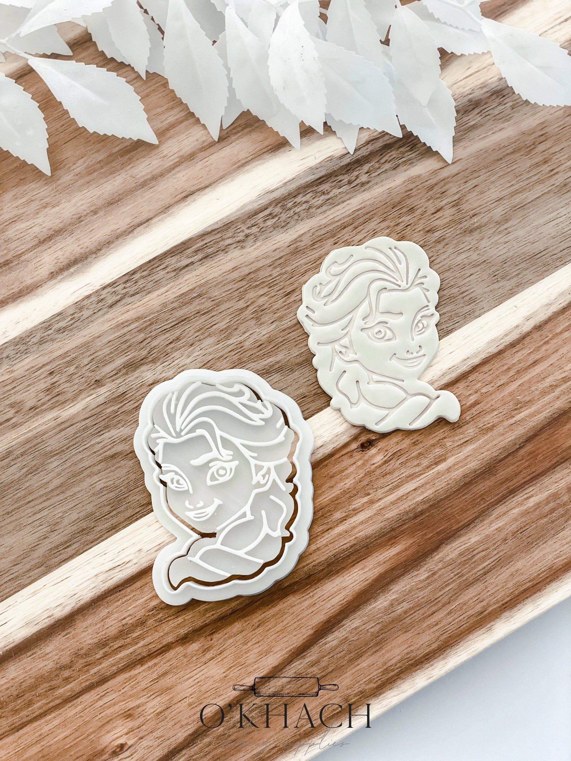 Elsa Head (Frozen) Cookie Stamp & Cutter - O'Khach Baking Supplies