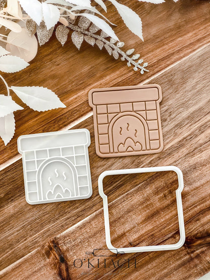 Fireplace - Cookie Stamp and Cutter - Fondant & Sugar Cookies