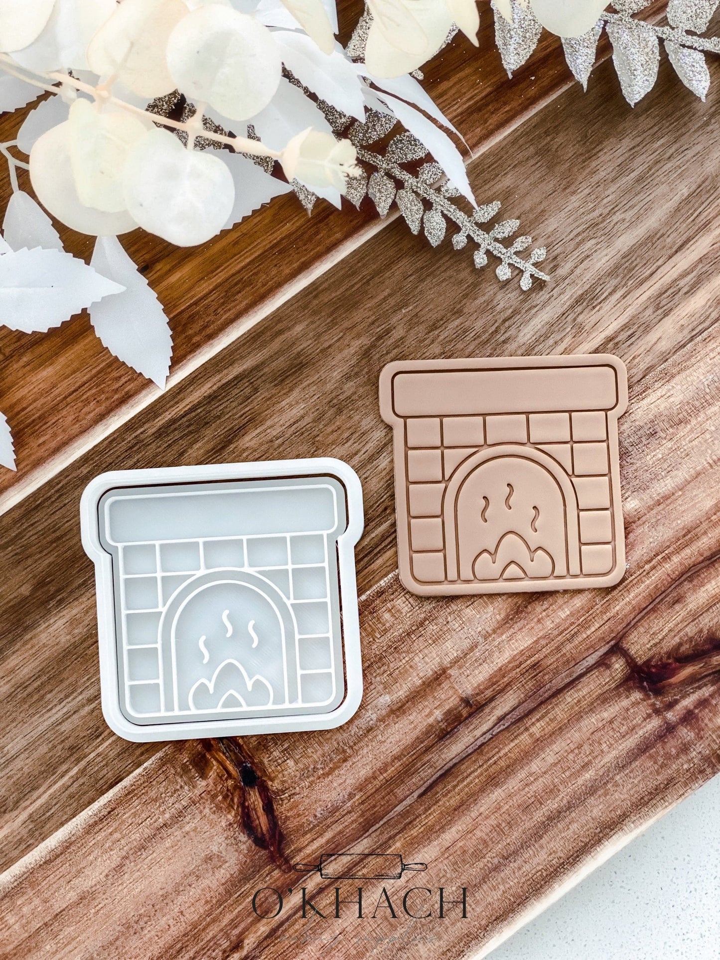 Fireplace - Cookie Stamp and Cutter - Fondant & Sugar Cookies