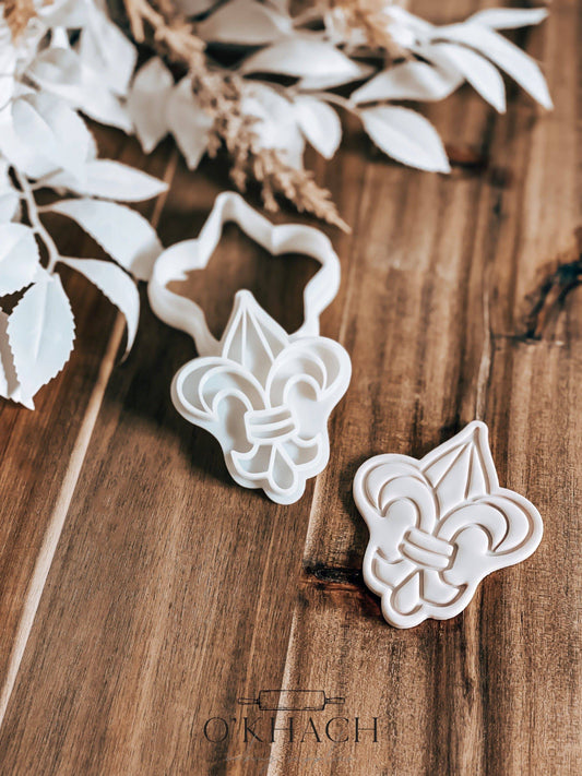 Fleur De Lis Cookie Stamp and Cutter - O'Khach Baking Supplies