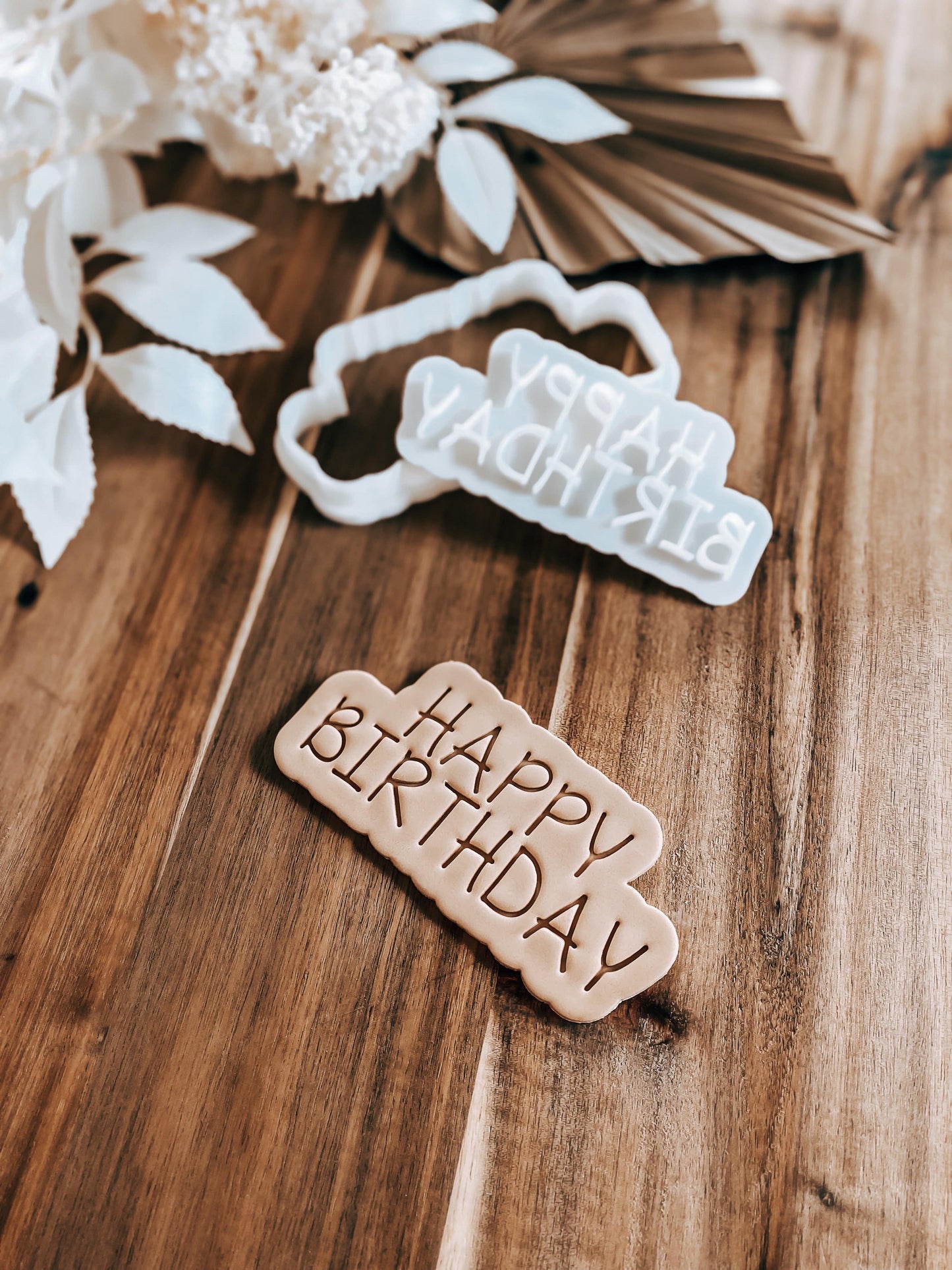 Happy Birthday (FUNKY) Cookie Stamp and Cutter - O'Khach Baking Supplies