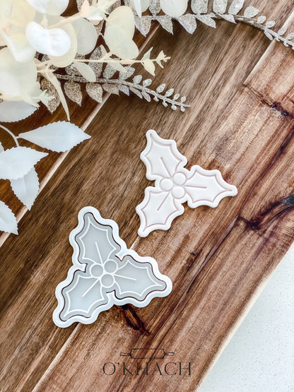 Holly (Mistletoe) - Cookie Stamp and Cutter - Fondant & Sugar Cookies