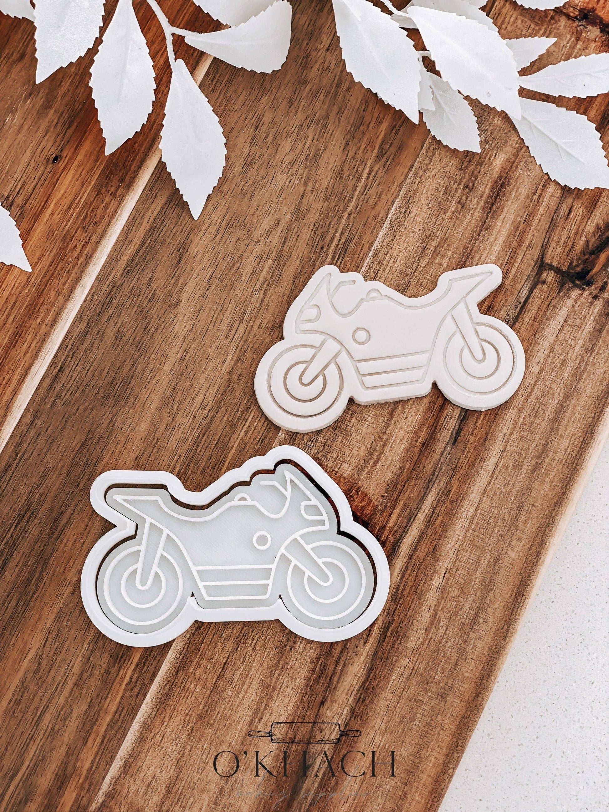 Motorbike - Cookie Stamp and Cutter - Ideal for Fondant & Sugar Cookies